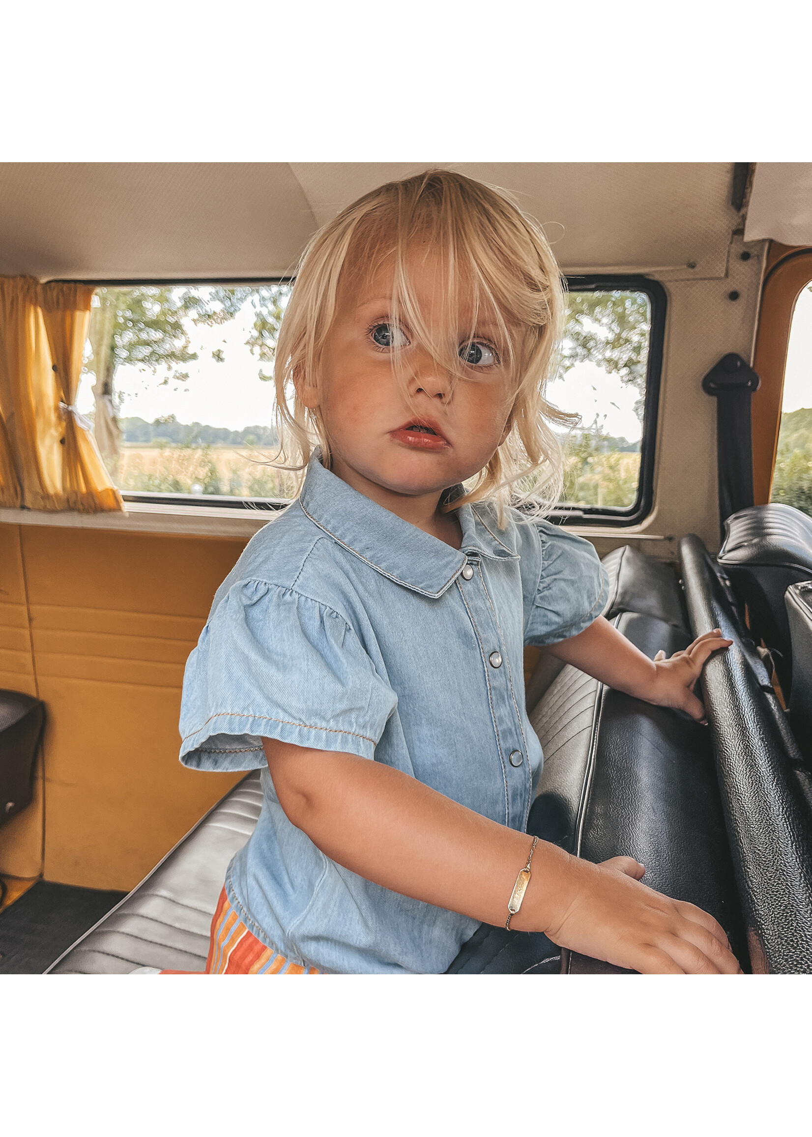 Your Wishes Cotton Denim Ruffle Blouse - Faint Blue