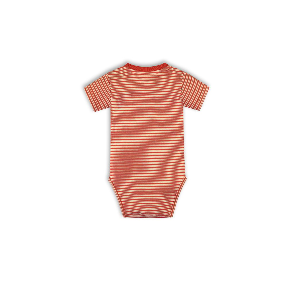 The New Chapter The New Chapter | Romper SS - Warm Brick Stripe