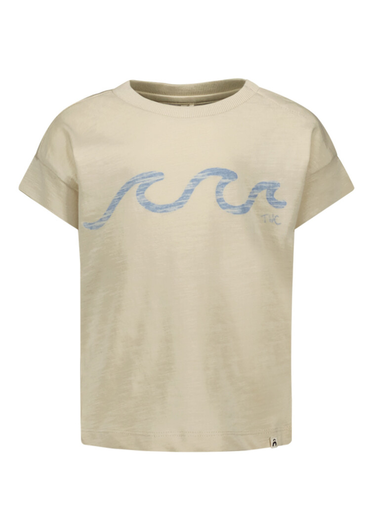 T-sirt with wave print - Simply Taupe