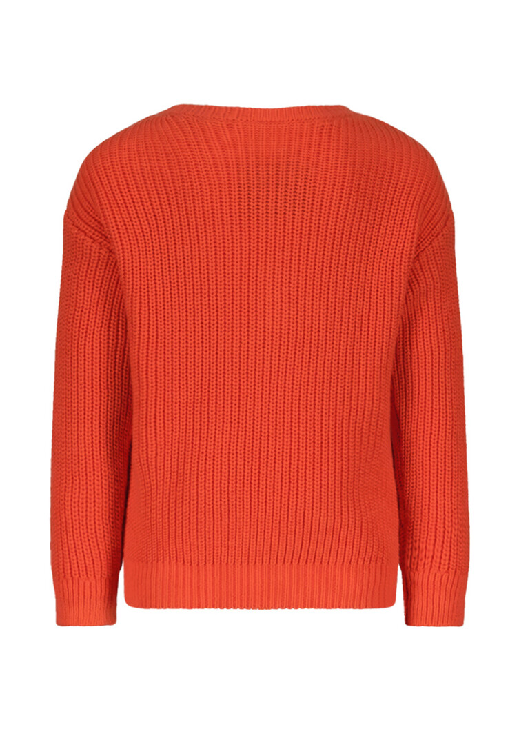 Oversized knitted sweater - Tomato