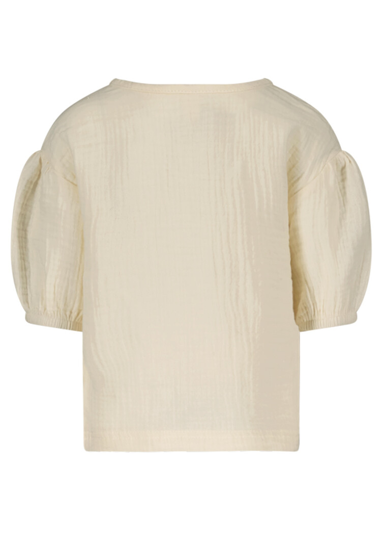 Mousseline blouse with puffed sleeves - Simply Taupe