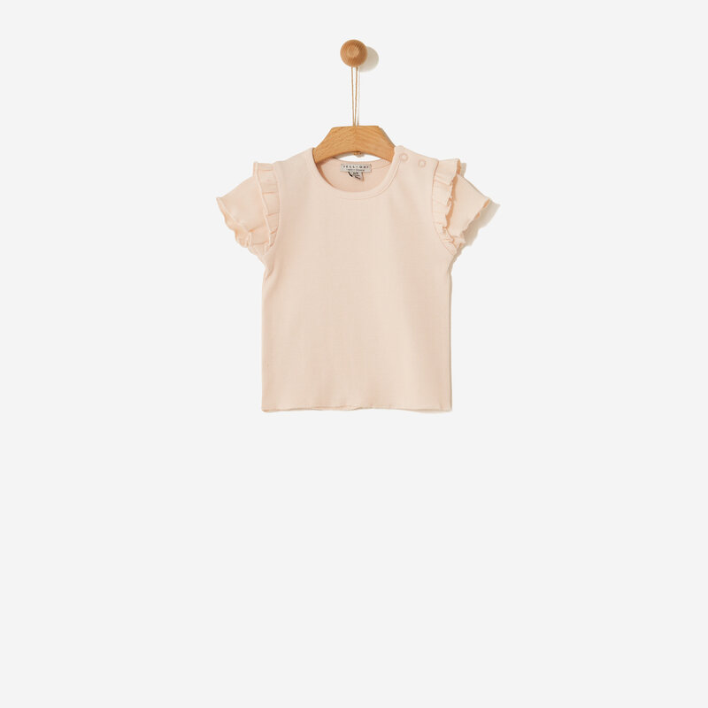 T-shirt Organic Ribbed - Peach Dust