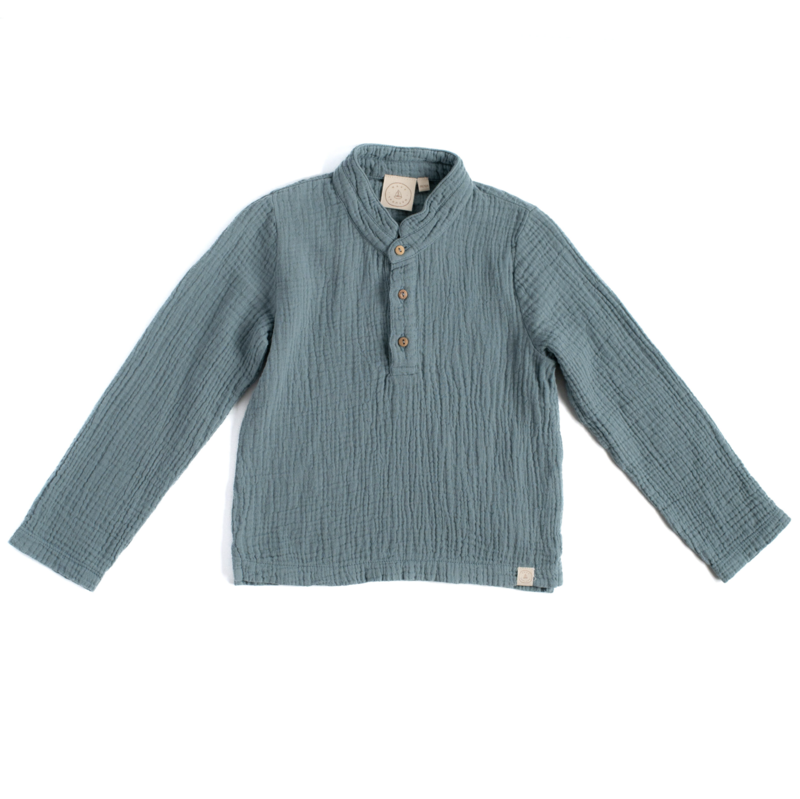 Boys polo blue mousseline