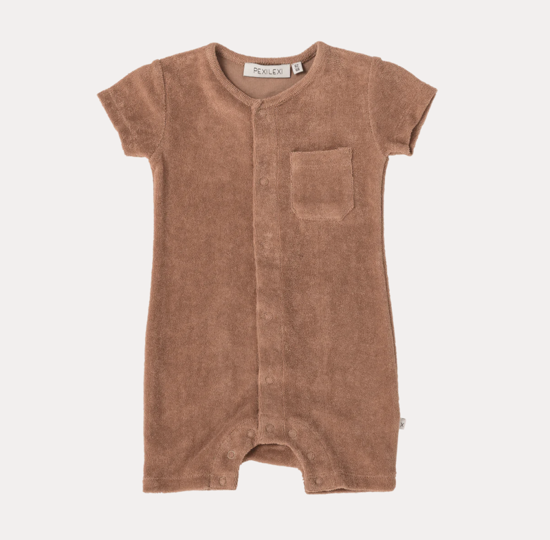 Terry Baby Jumpsuit - Tawny Brown