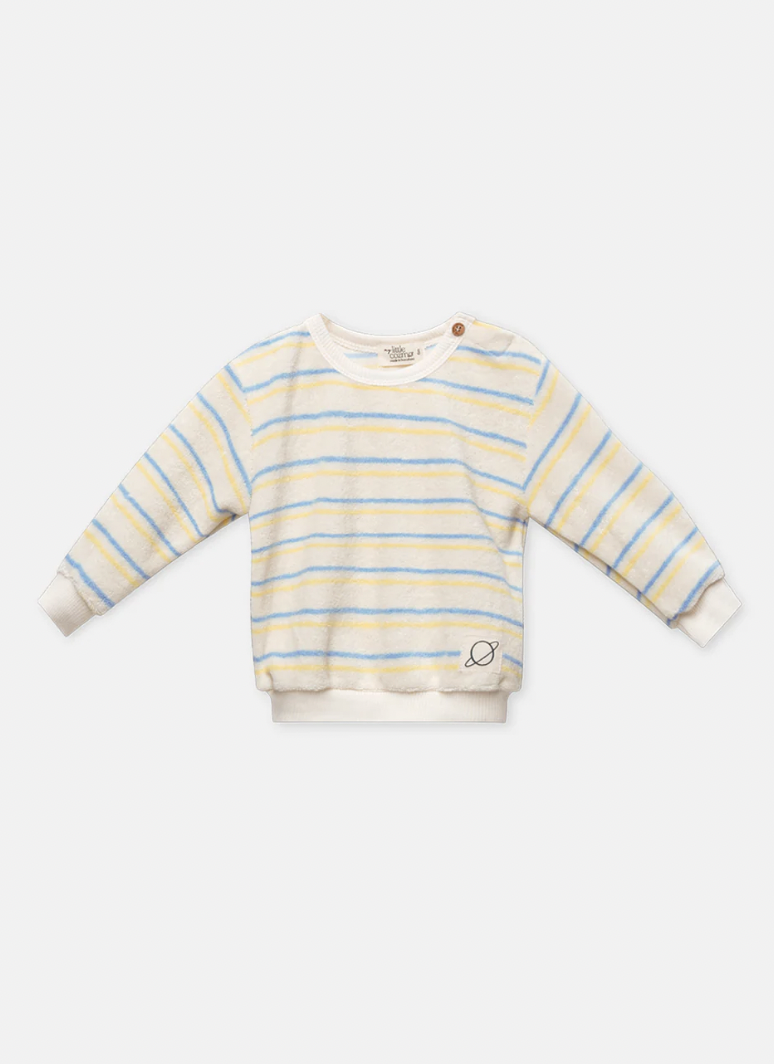 Toweling stripe Baby Sweatshirt - Yellow-1