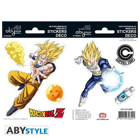 ABYstyle DRAGON BALL -Stickers - 16x11cm/ 2 sheets - DBZ/ Goku-Vegeta -  4GEEKS