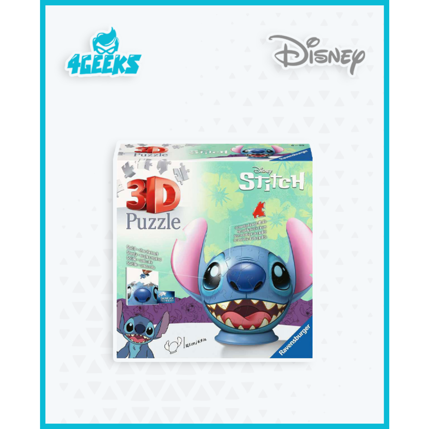 Disney: Lilo & Stitch - Ball with Ears Stitch - 3D Puzzle (77 pieces) 
