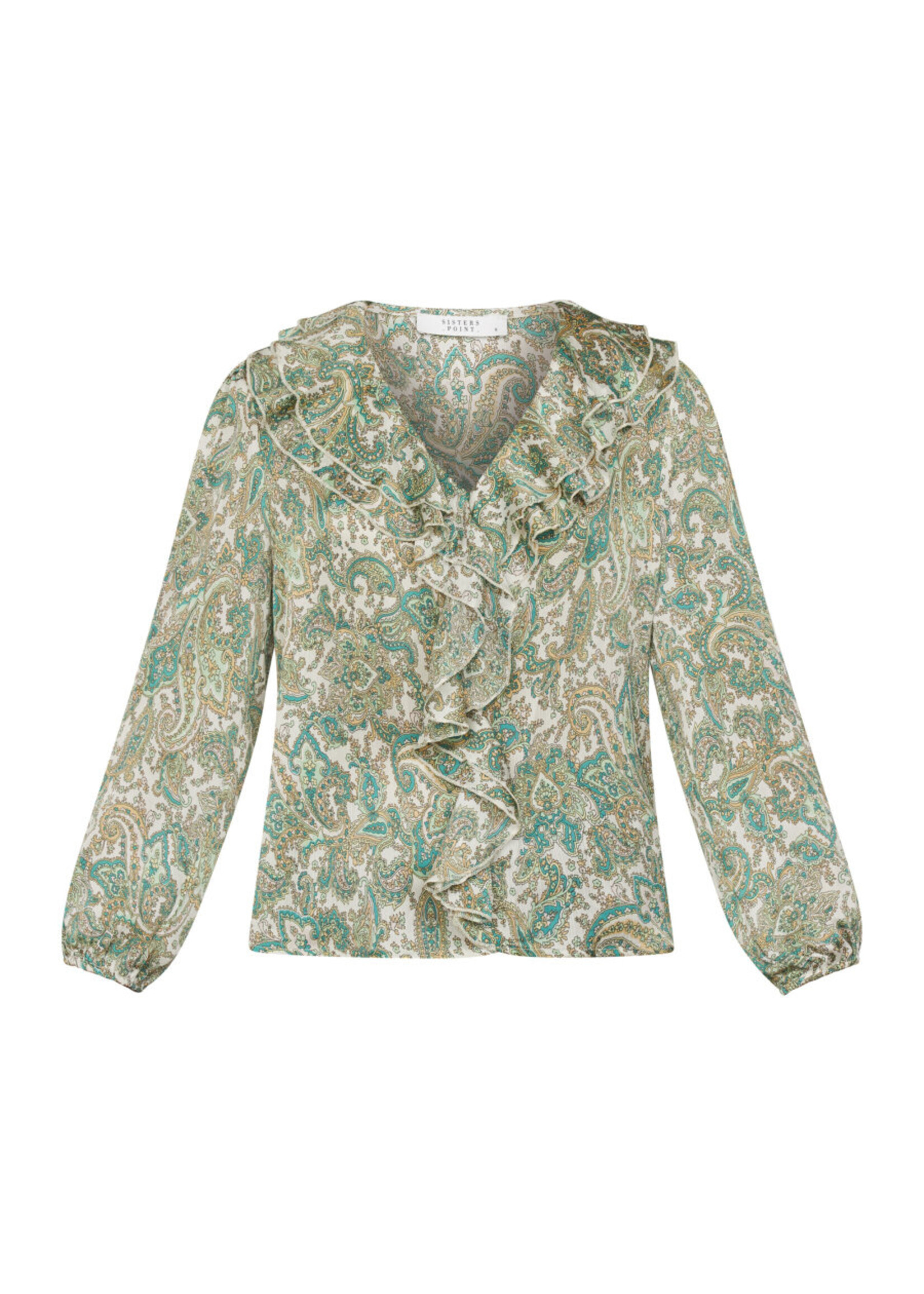 SISTERS POINT Got-it blouse | green paisley