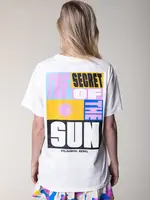 Colourful Rebel Sunset sun loose fit tee | white