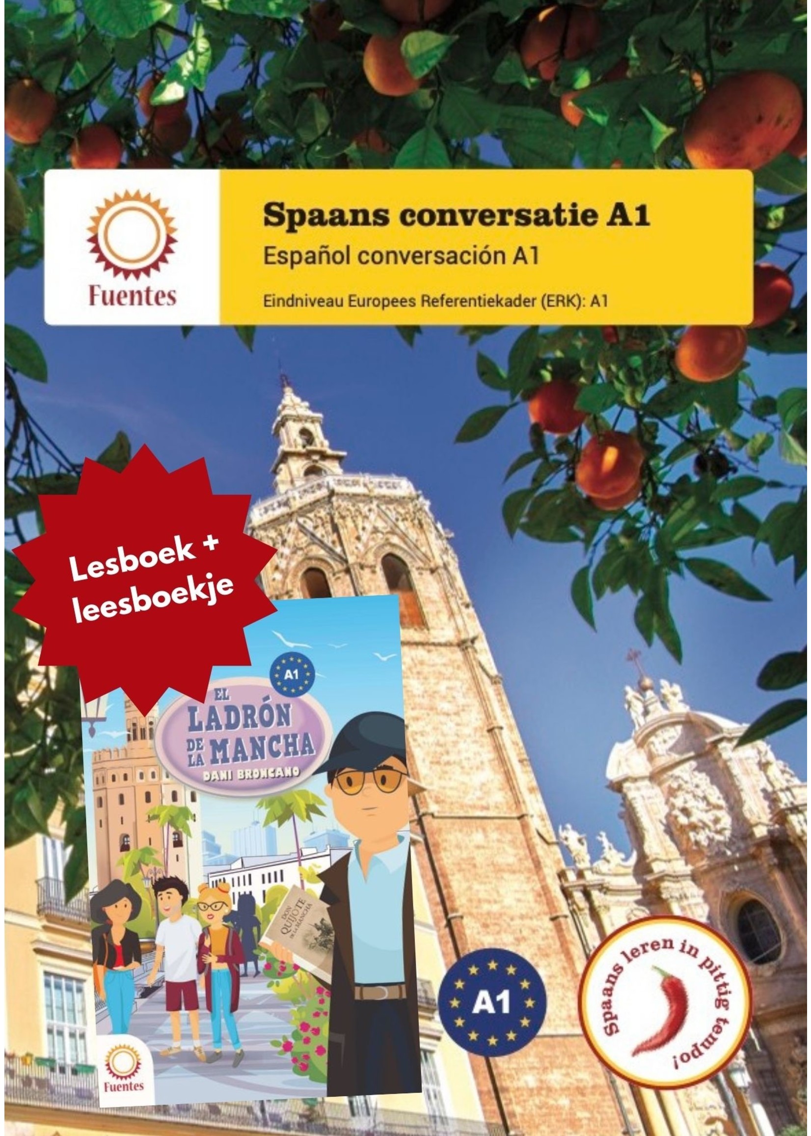 Spaans conversatie A1 - lesboek + leesboekje 'El ladrón de la Mancha'