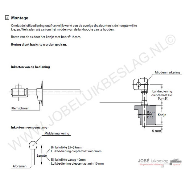 Roto Luikbeslag ROTO binnenbediening links