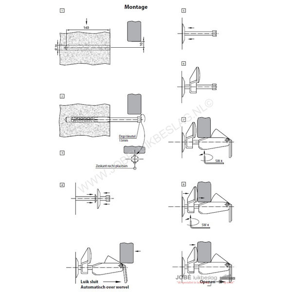 Roto Luikbeslag ROTO Autom. luikvastzetter  Gr. 1 20-60mm zwart