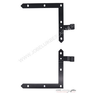 L-geheng met verzet 25mm rechts zwart (per paar)