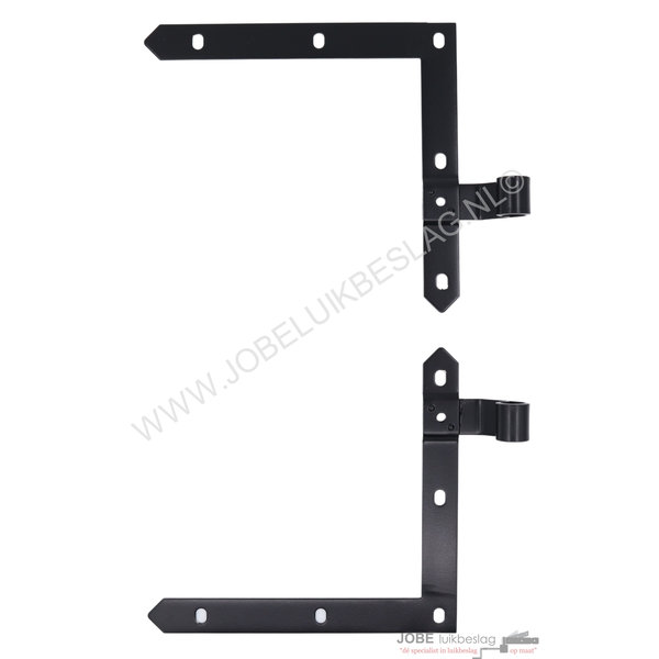 Jobé Luikbeslag L-geheng met verzet 35mm rechts zwart (per paar)