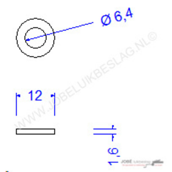 Jobé Luikbeslag Nylon beschermring zwart 6mm