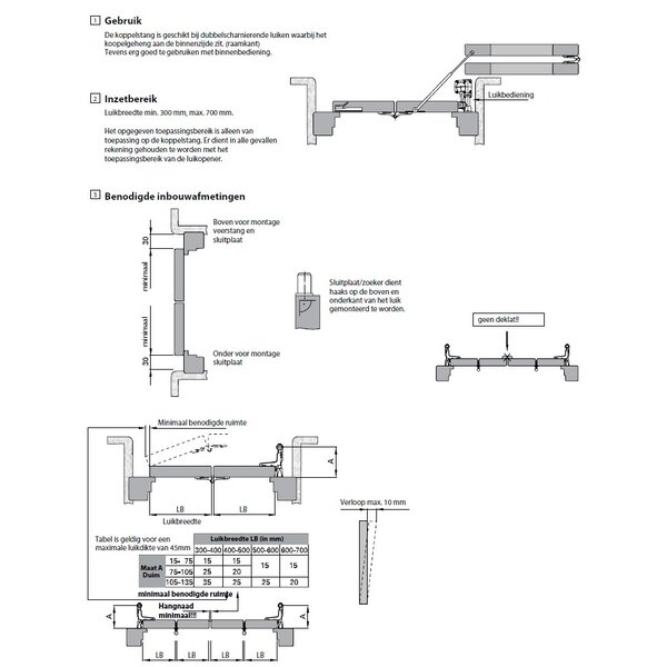Roto Luikbeslag ROTO koppelstang voor dubbelscharnierende luiken zwart.
