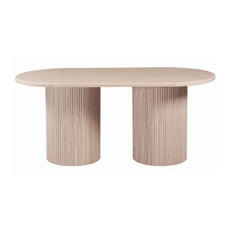 Eettafel travertin  oval  (220 X 100 X 76)
