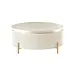 Salontafel eiken rond  100 cm Ø Wit/Goud