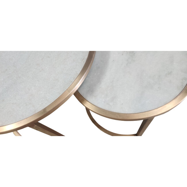 Jamie Marble White Gold Set of 2