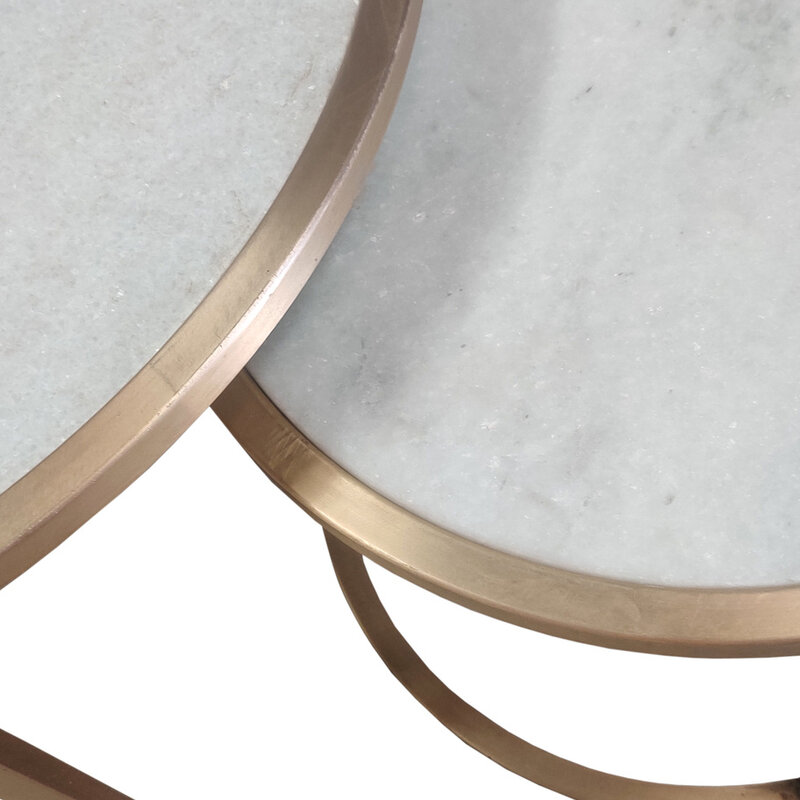 Jamie Marble White Gold Set of 2