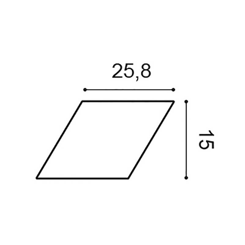 W100 Rombus 3D Wandpaneel - L 15 x H 25,8 x B 2,9 cm