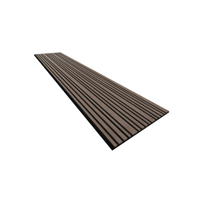 Akupaneel / Akoestisch Wandpaneel – Wood Line Walnut 280×60,5 cm