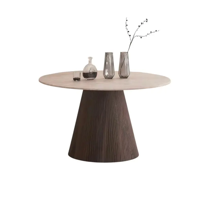 Eettafel 130cm Ø brown flinstone