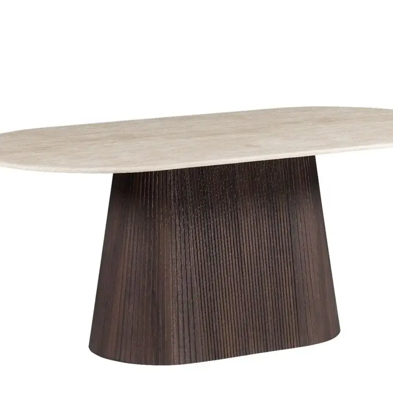 Eettafel Oval  brown flinstone
