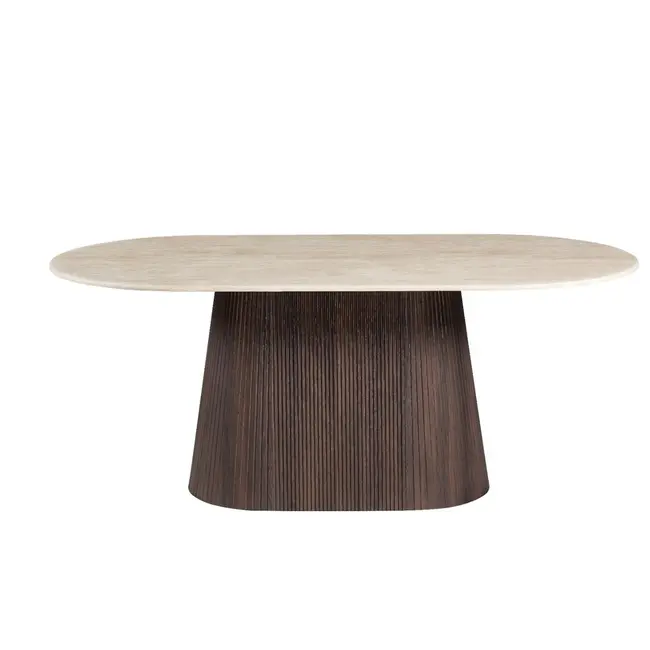 Eettafel oval brown flinstone