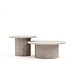 Salontafel Sofia -ø60x42/ø80x32 -Wit-Travertine