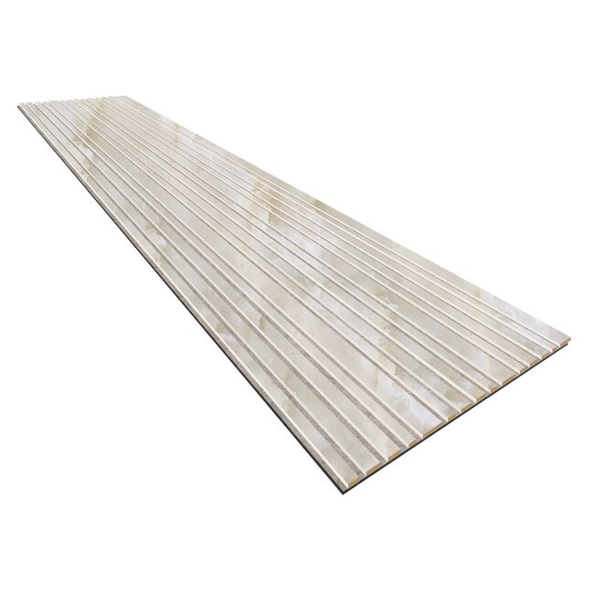 Akupaneel / Akoestisch Wandpaneel – Wood Line Beige Marmer 280×60,5 cm