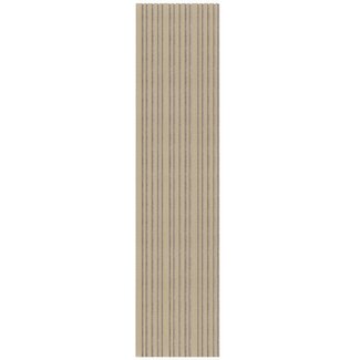 Akupaneel / Akoestisch Wandpaneel – Wood Line Linnen Beige 280×60,5 cm