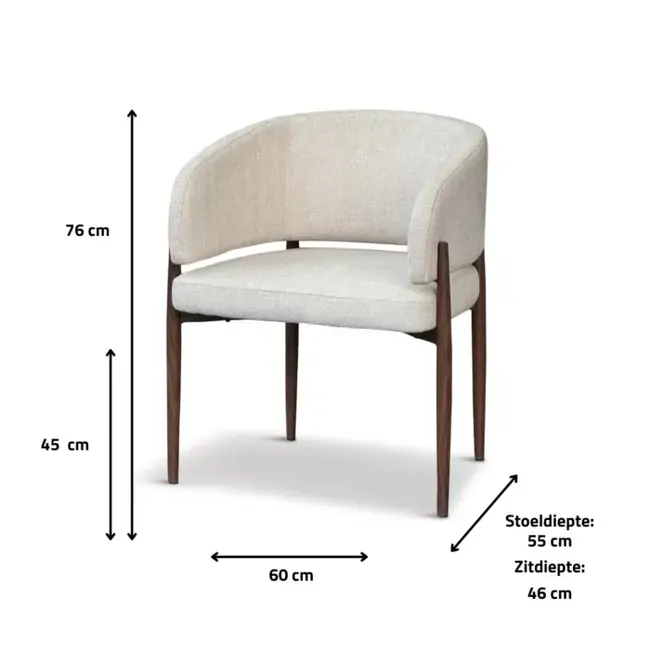 Eetstoel walnut japandi