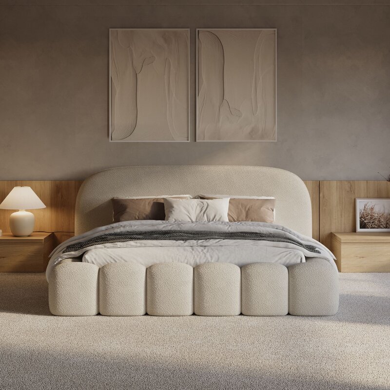 Kanso Beige – Japandi Serenity Bed
