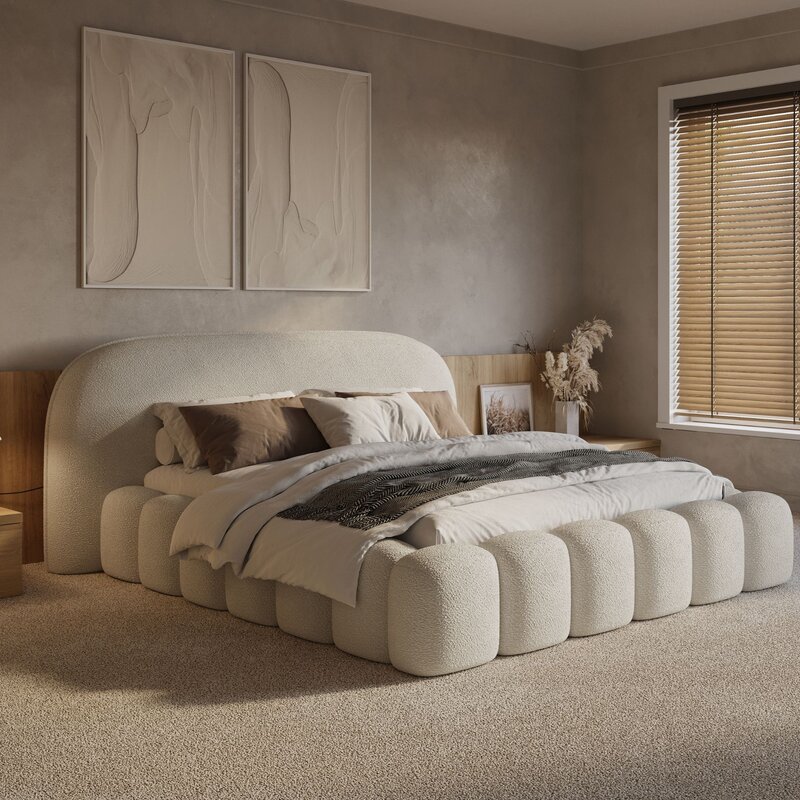 Kanso Beige – Japandi Serenity Bed