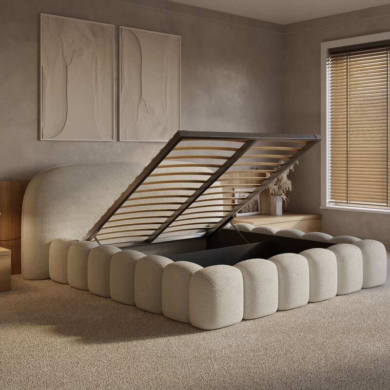 Kanso Beige – Japandi Serenity Bed