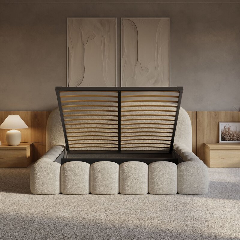 Kanso Beige – Japandi Serenity Bed