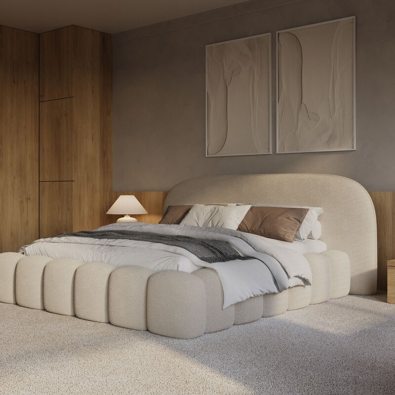 Kanso Beige – Japandi Serenity Bed