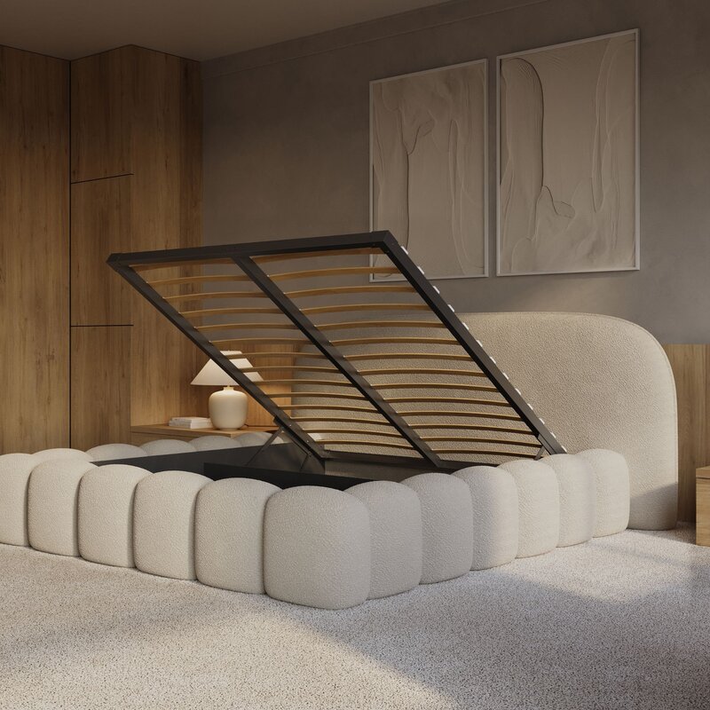 Kanso Beige – Japandi Serenity Bed