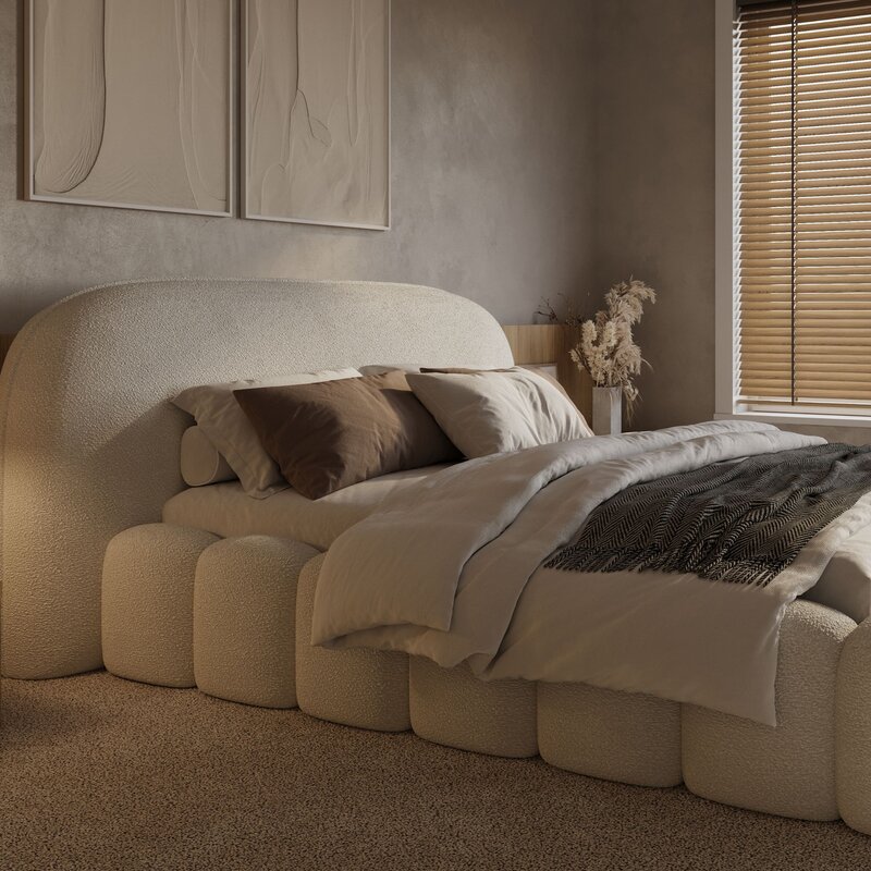 Kanso Beige – Japandi Serenity Bed