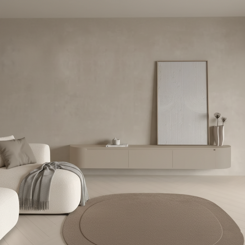 Japandi  TV Meubel Classic beige (lange bocht)