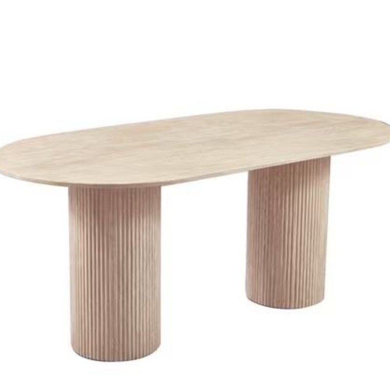 Eettafel travertin  oval  (180 X 90 X 76)
