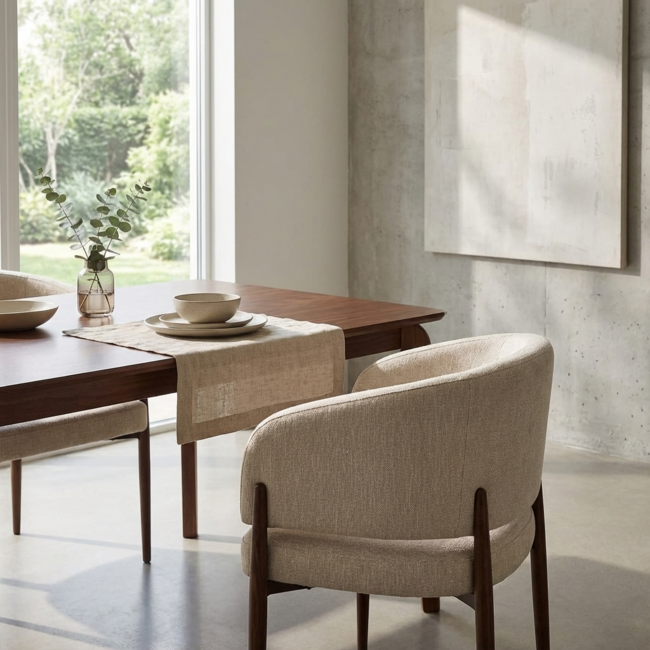 Eetstoel walnut japandi