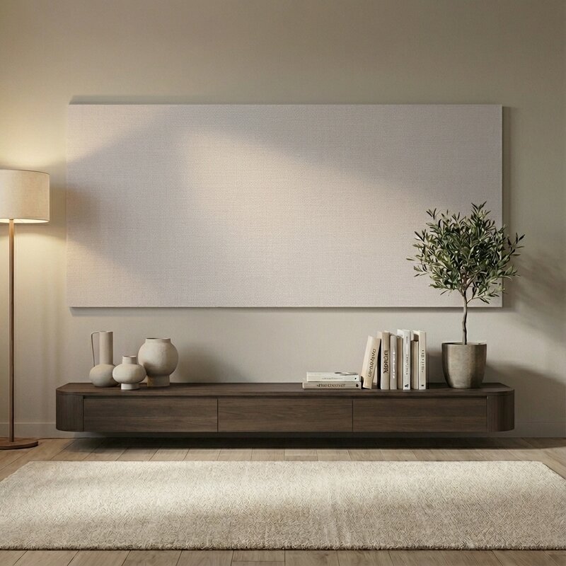 TV- Decorplaat Taupe Linnen (Dikke plaat)