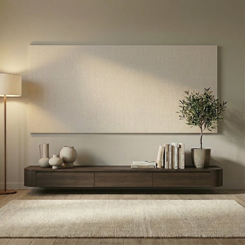 TV- Decorplaat Beige Linnen ( Dikke plaat)