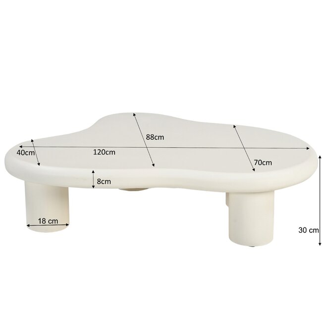 Salontafel organisch – 122x88x30 cm