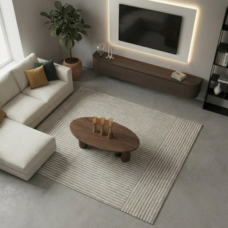 Japandi Koffietafel  – 140 x 80 x 45 cm | Brown Veneer Plain: