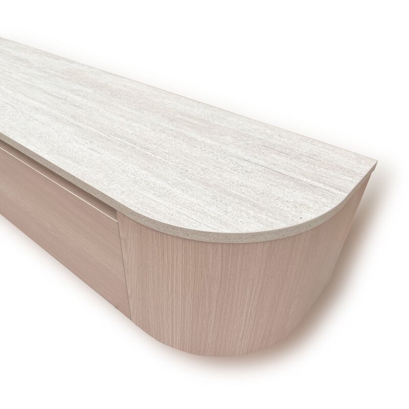 Japandi TV Meubel  Licht Beige Travertine