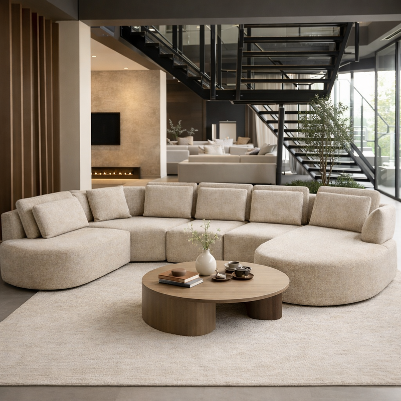 Bankstel Saint-Tropéz 220x400 x160cm GREIGE