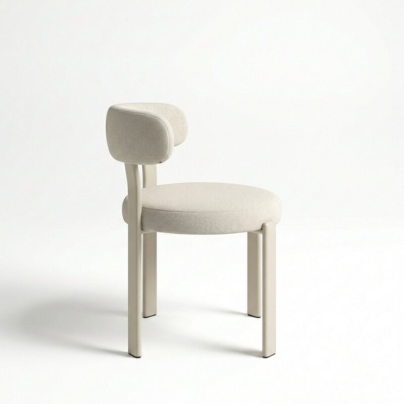 Eloise eetkamerstoel linnen beige - Beige poten